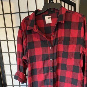 Plaid Red and Black light Flannel